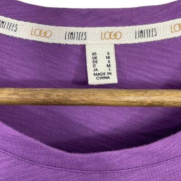 Logo Limitees by Lori Goldstein Short Sleeve Abstract Graphic Tee Purple New - Picture 9 of 10